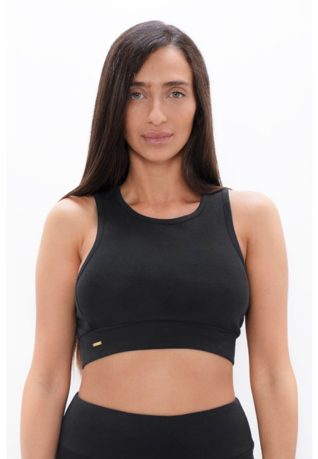 Boston - Open Back Bra Top - Black Sand