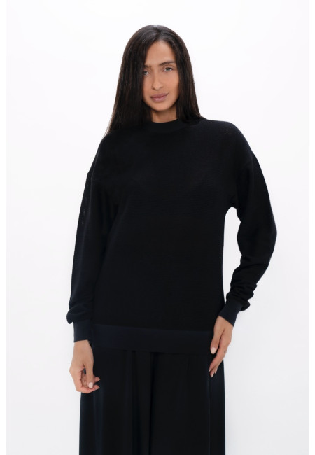 Philly  - Cosy Sweater - Black Sand